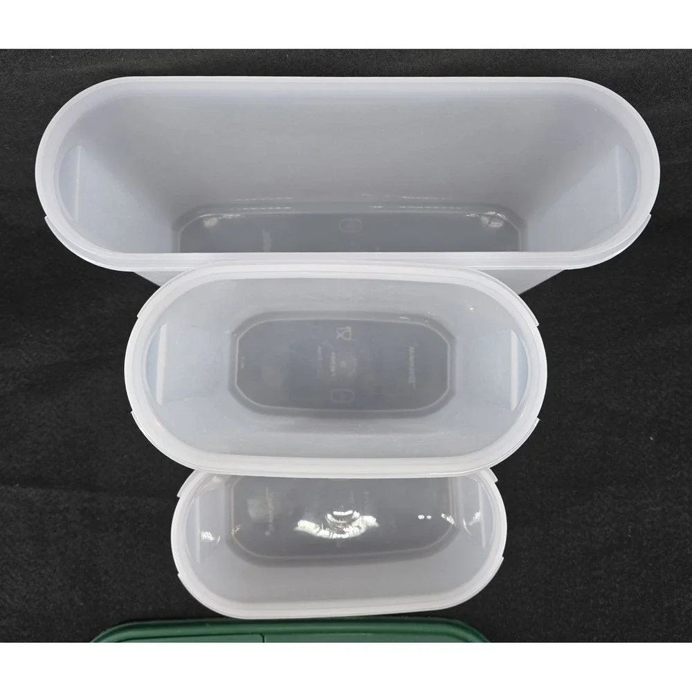 Set‎ of 3 Vtg Tupperware Modular Mates Containers Oval Green 1616 2241C 2351